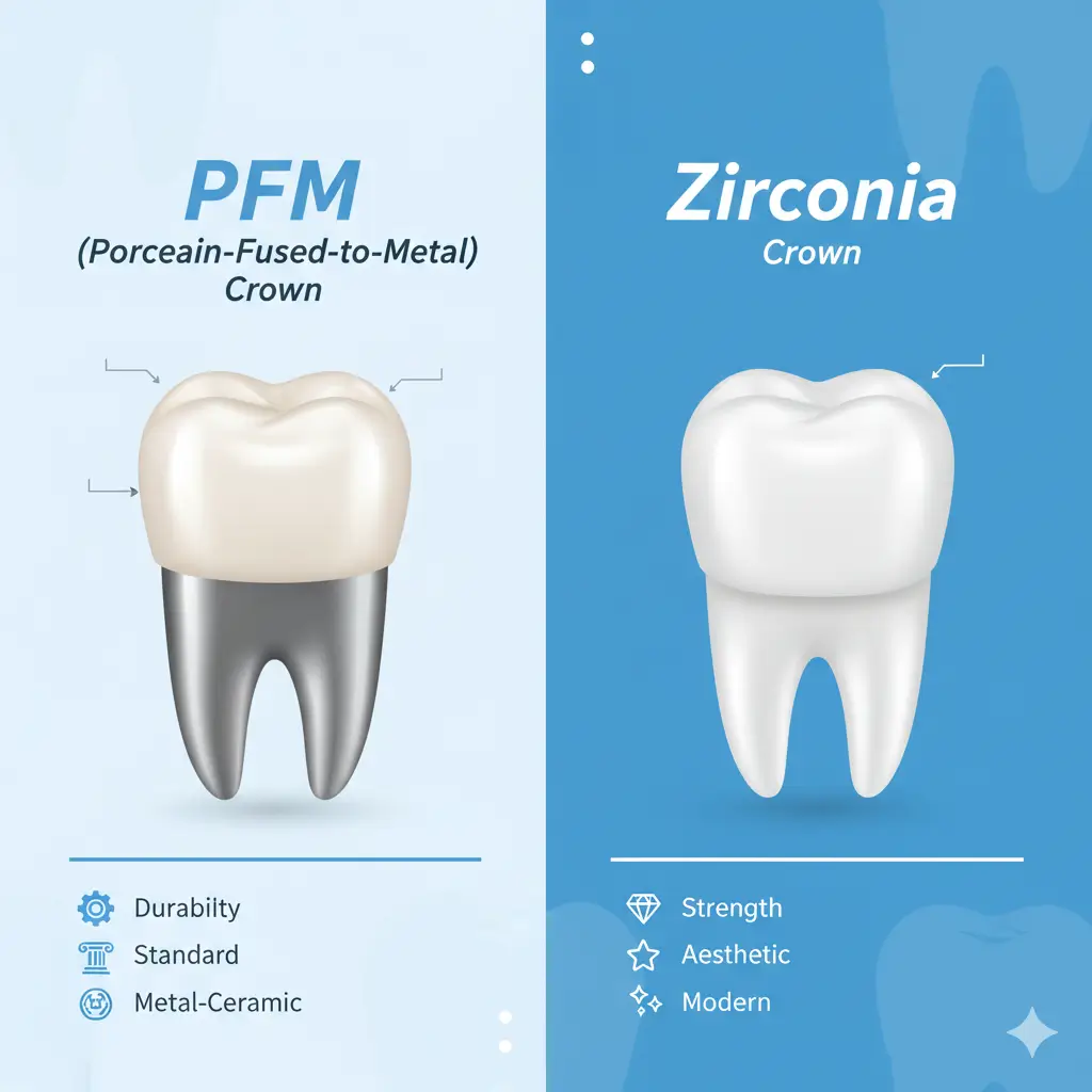 مقایسه روکش PFM و زیرکونیا در ایمپلنت دندان